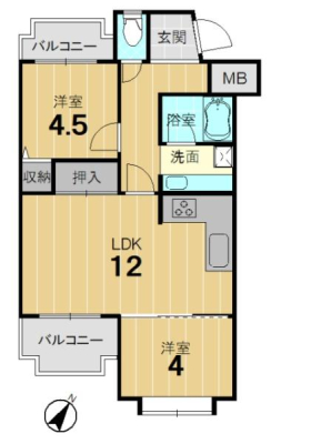 京都府京都市伏見区葭島金井戸町 17-2の中古マンションの間取り図