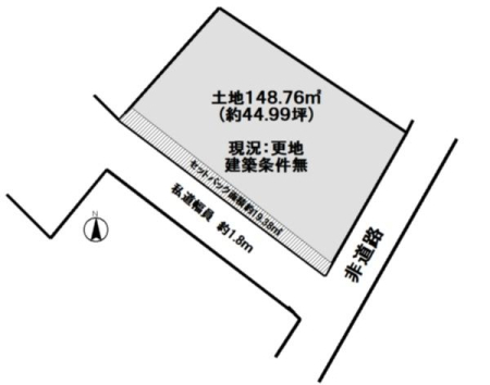 京都府京都市伏見区久我石原町の土地の間取り図