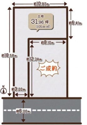 京都府京都市右京区西京極午塚町の土地の間取り