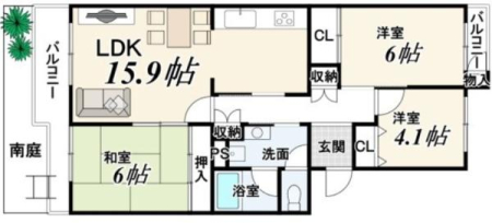 京都府京都市西京区大原野西境谷町2丁目 9の中古マンションの間取り