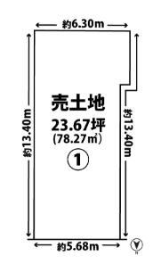 京都府京都市右京区西京極午塚町の土地の間取り図