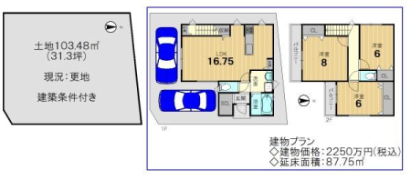 京都府京都市南区吉祥院西ノ庄東屋敷町の土地の間取り