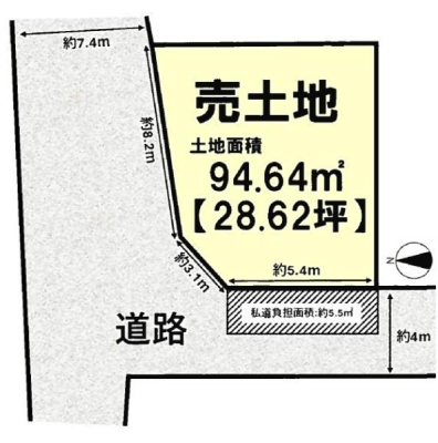 京都府京都市西京区山田猫塚町の土地の間取り